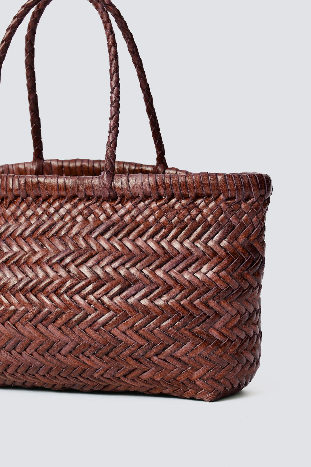 Dragon Diffusion - Mini Flat Gora Bruciato - Woven Leather Bag 
