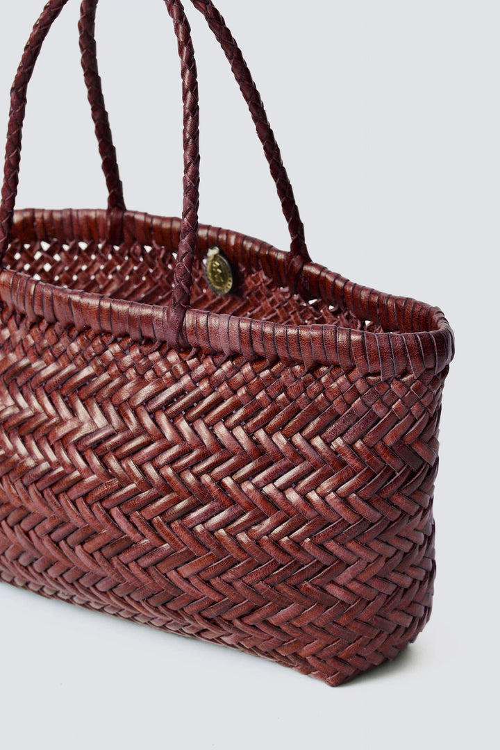 Dragon Diffusion - Mini Flat Gora Bruciato - Woven Leather Bag 