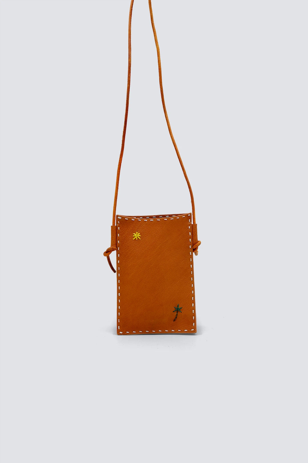 Dragon Diffusion - Woven Leather Phone Pochette - Palm Pocket Tan