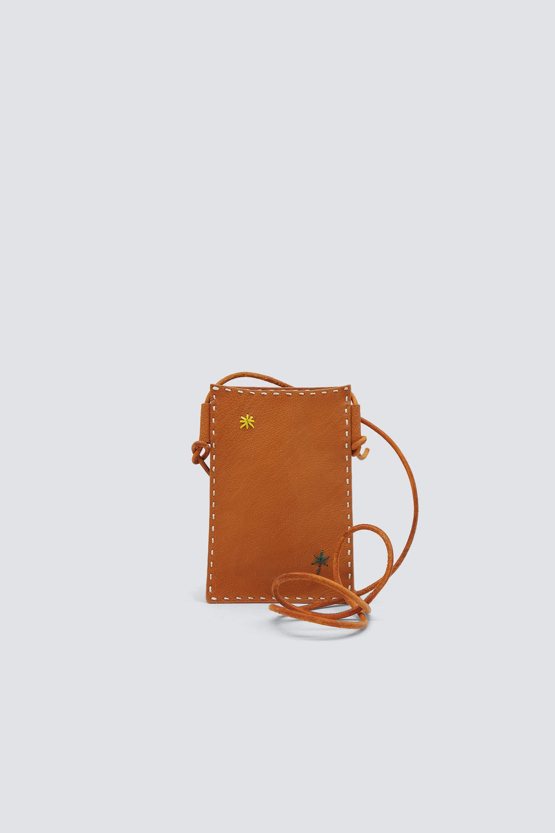 Dragon Diffusion - Woven Leather Phone Pochette - Palm Pocket Tan