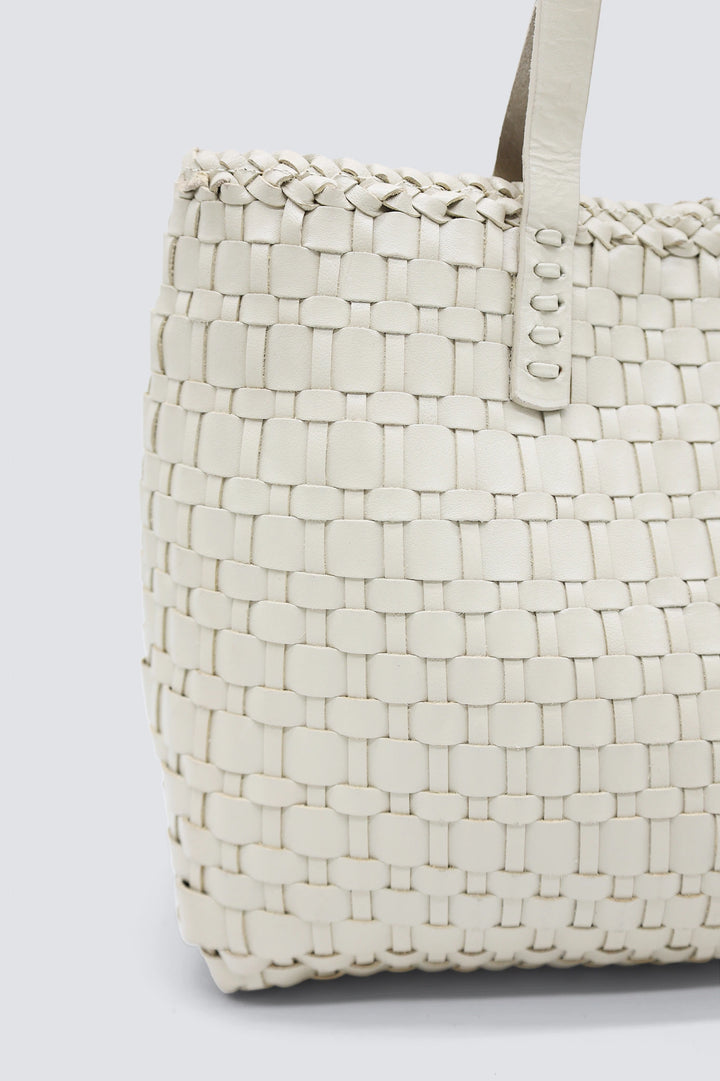 Dragon Diffusion - Woven Leather Bag - Salvage Pearl