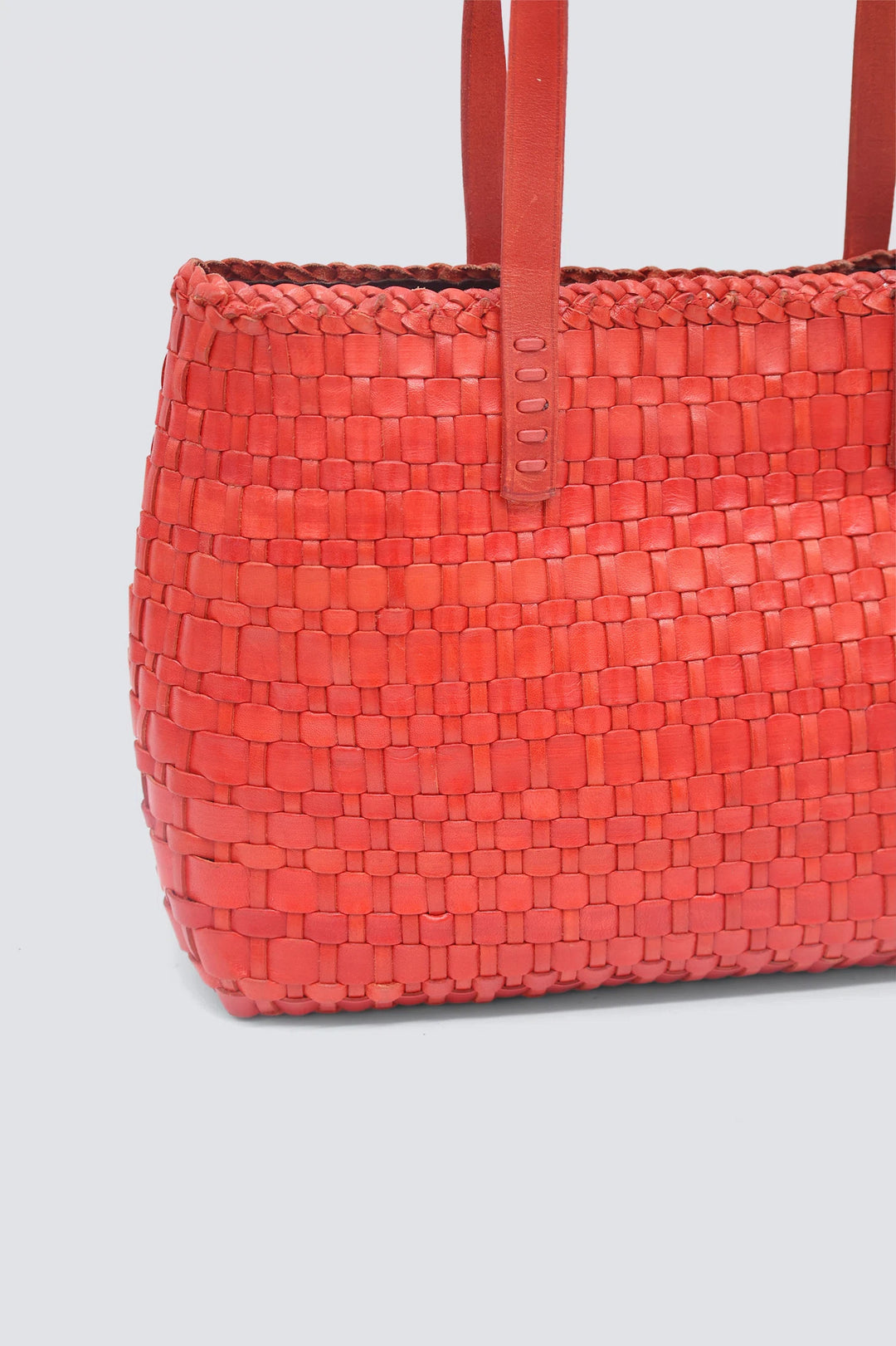 Dragon Diffusion - Woven Leather Bag - Salvage Poppy Red