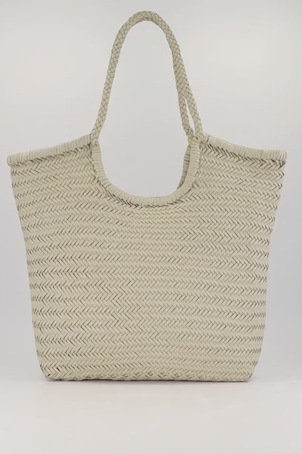 トートバッグ Dragon Diffusion Rosanna Pearl 8943-PEARL Dragon Diffusion - Rosanna Pearl Woven Leather Bag
