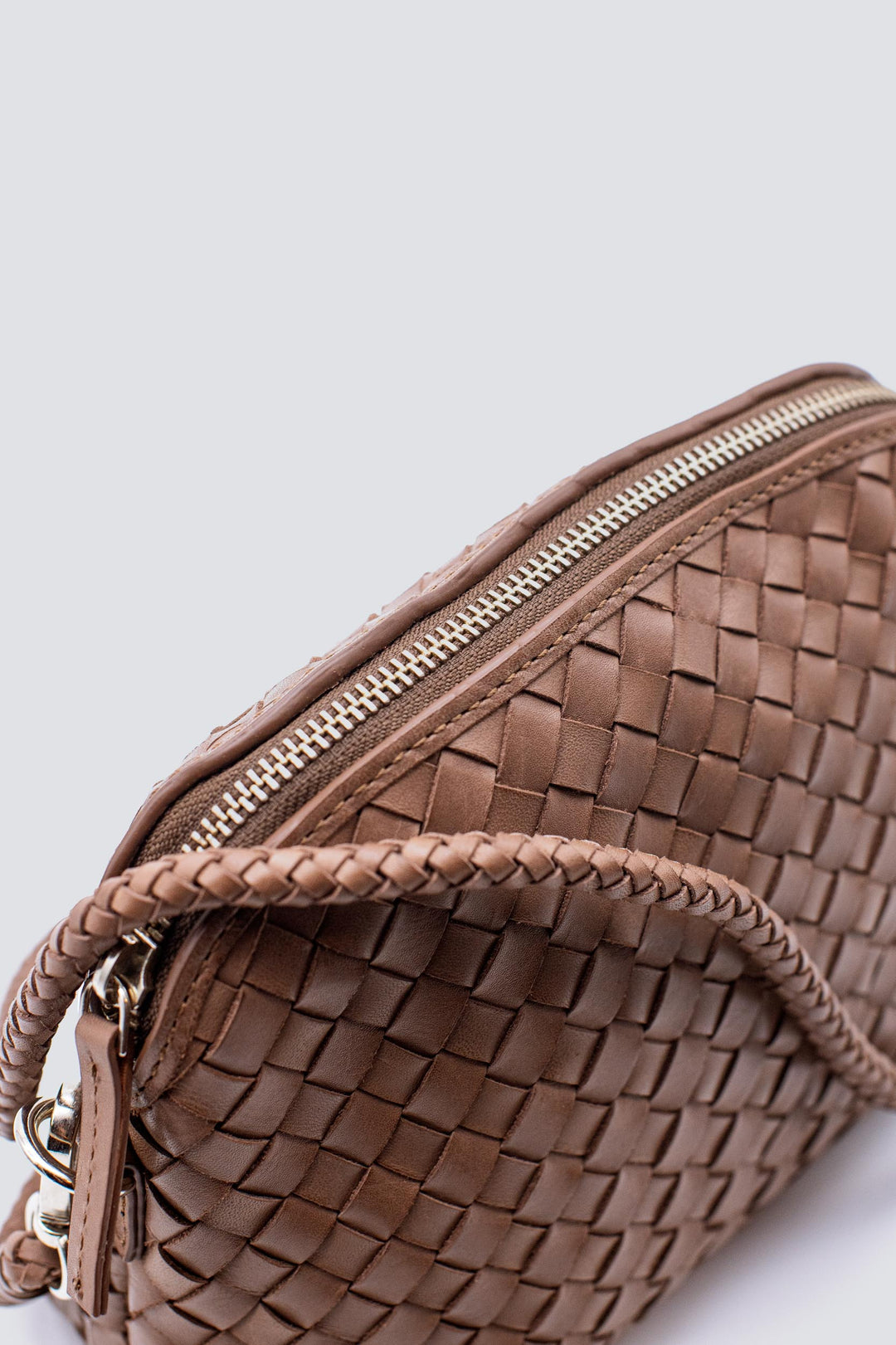 Dragon Diffusion woven leather bag handmade - Fellini Pochette Dark Brown