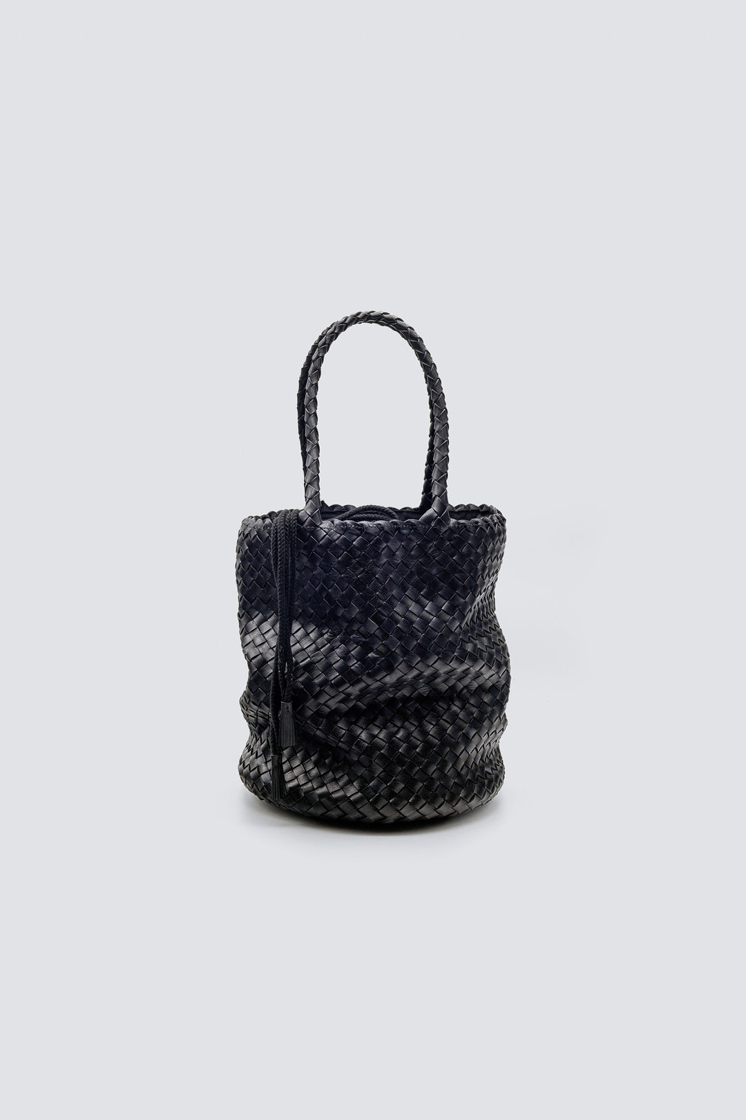 Dragon Diffusion woven leather bag handmade - Jackie Bucket Lining Black