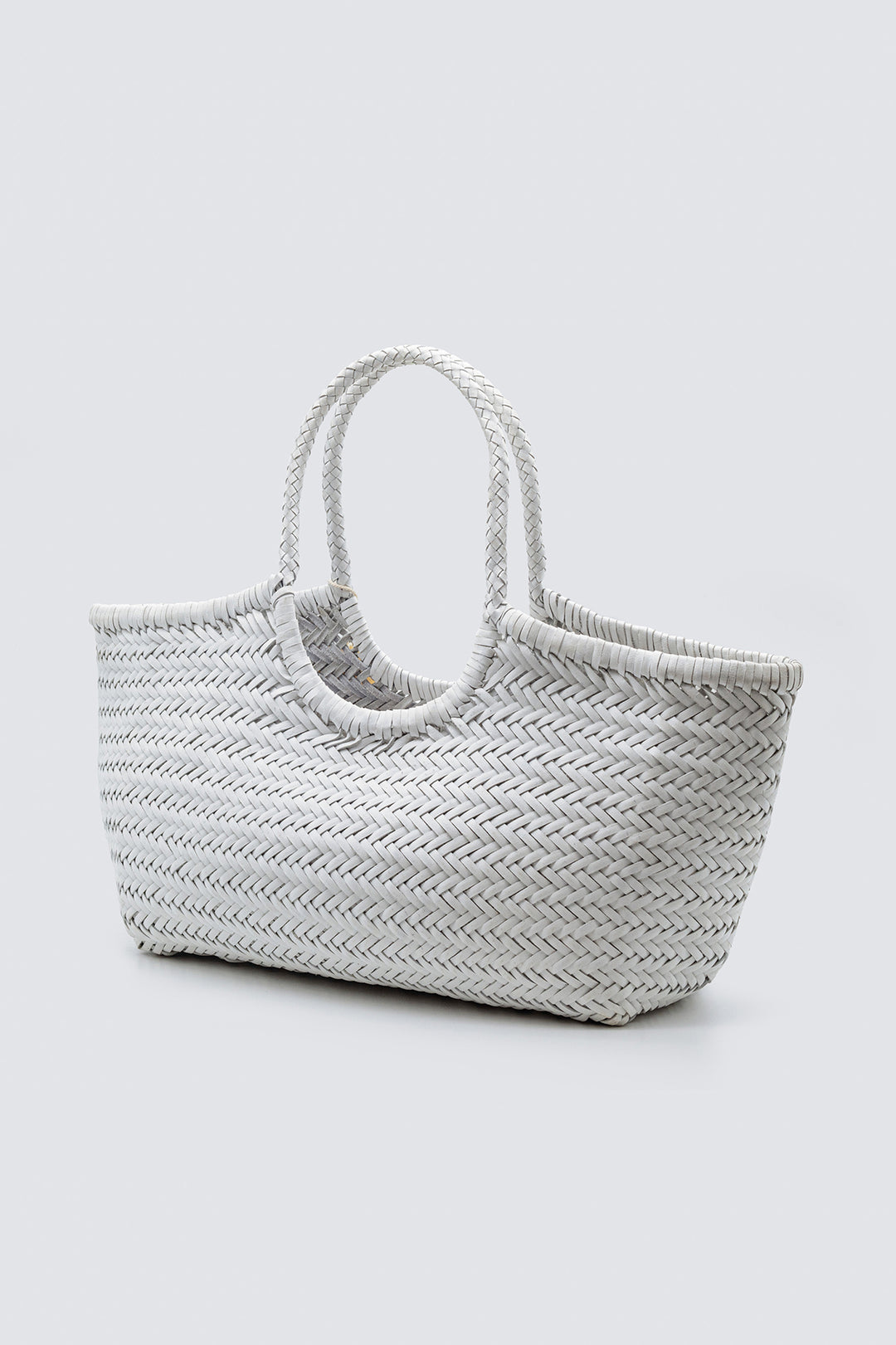 Dragon Diffusion woven leather bag handmade - Nantucket Basket Big White