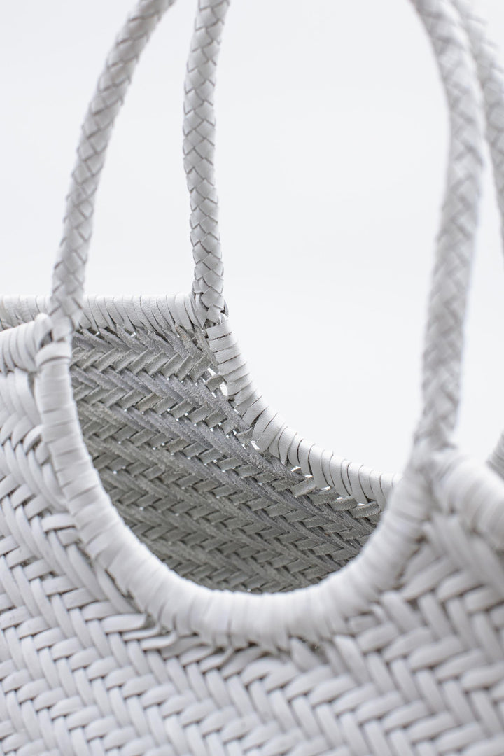 Dragon Diffusion woven leather bag handmade - Nantucket Basket Big White
