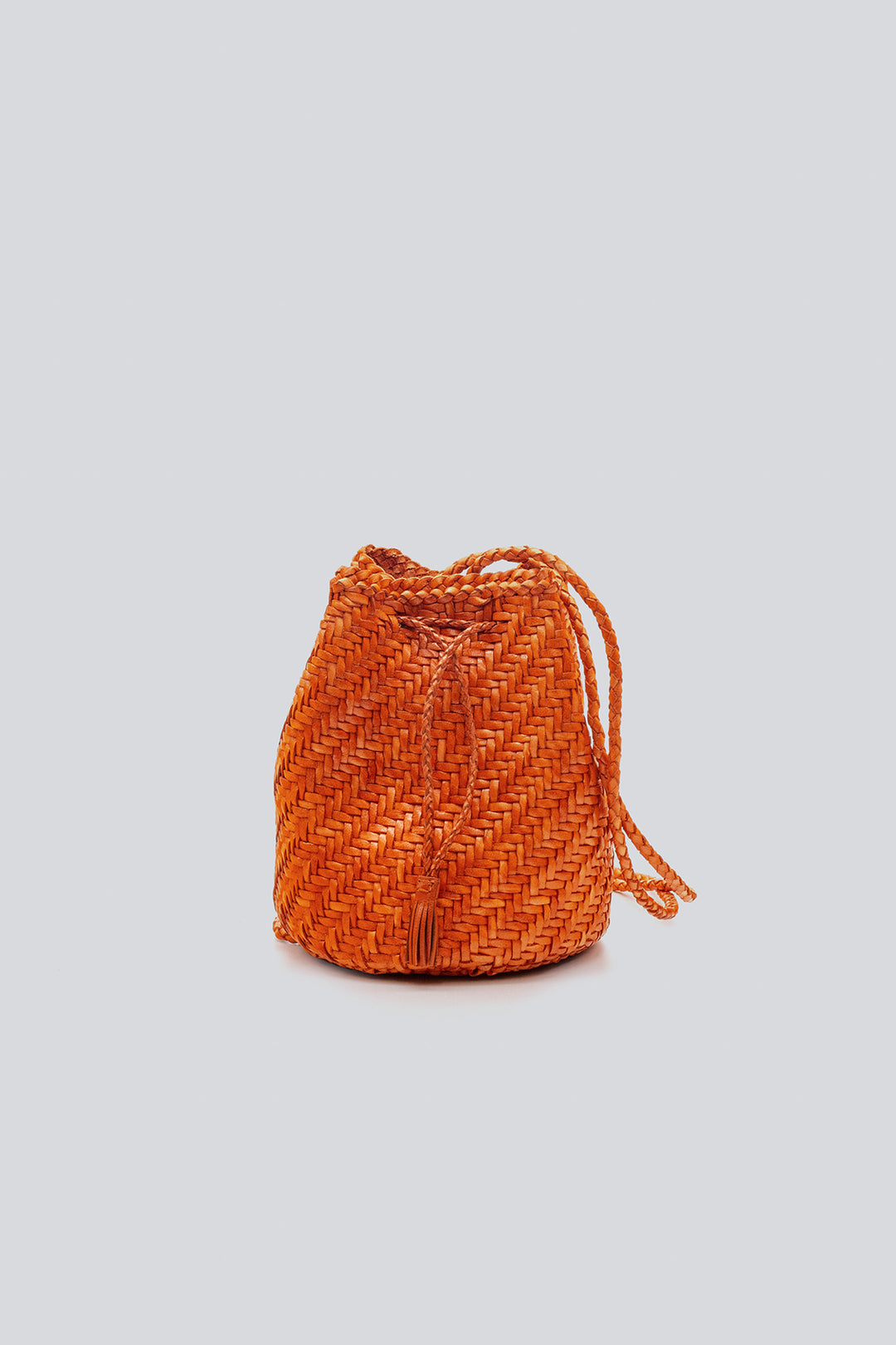 Dragon Diffusion woven leather bag handmade - Pompom Double Jump  Orange