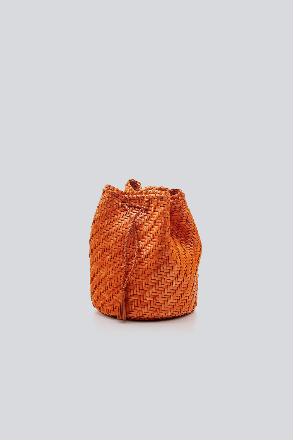 Dragon Diffusion woven leather bag handmade - Pompom Double Jump  Orange