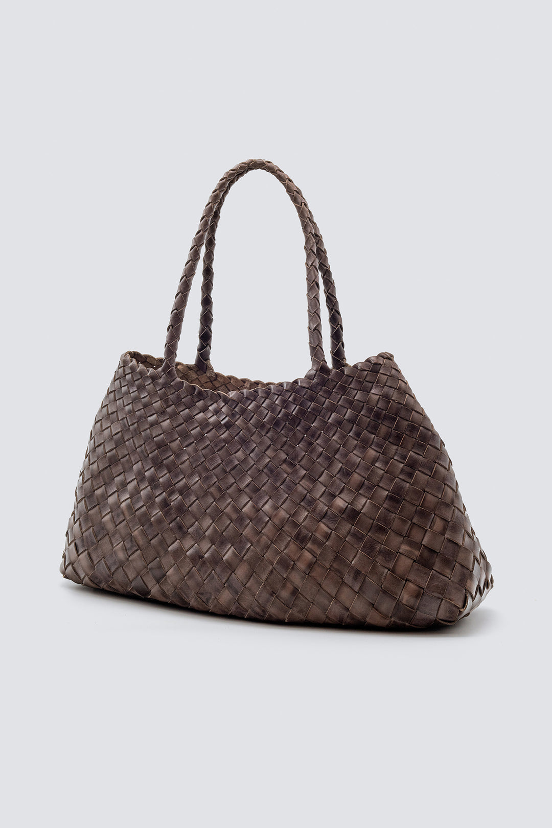 Dragon Diffusion woven leather bag handmade - Santa Croce Big Grey
