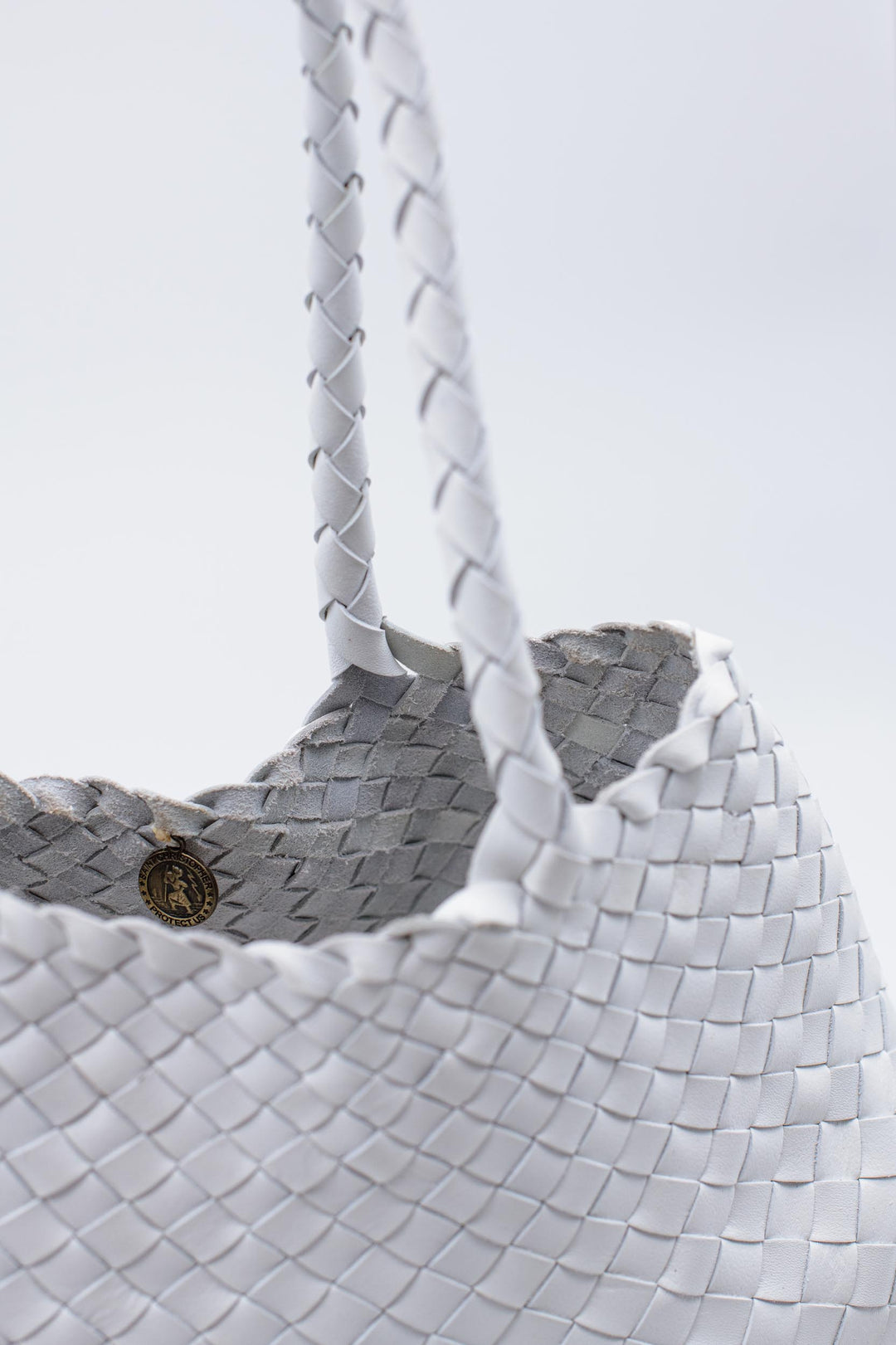 Dragon Diffusion woven leather bag handmade - Santa Croce Big White