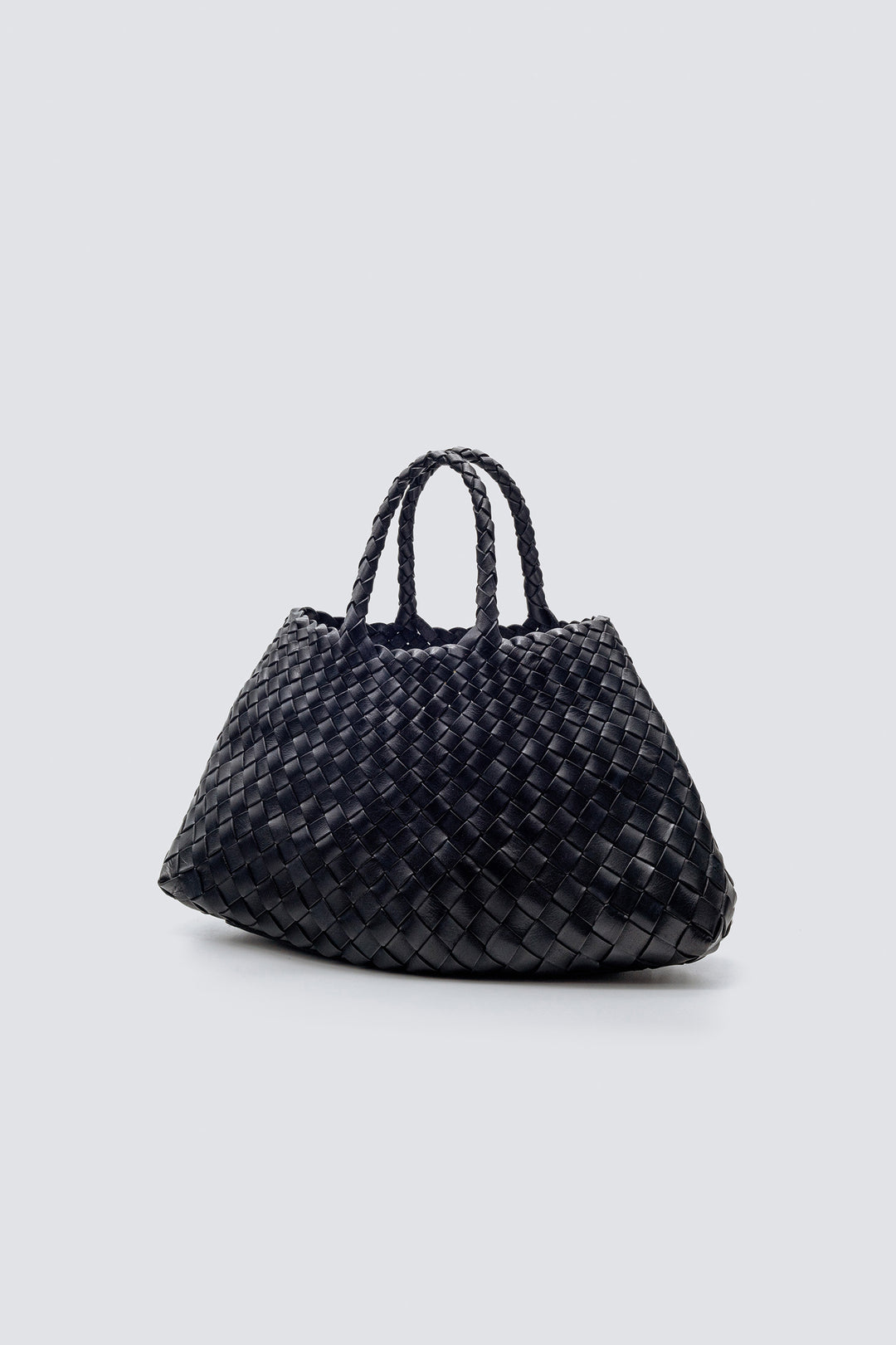 Dragon Diffusion woven leather bag handmade - Santa Croce Small Black