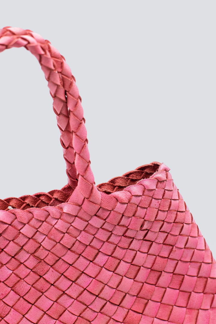 Dragon Diffusion woven leather bag handmade - Santa Croce Small Strawberry