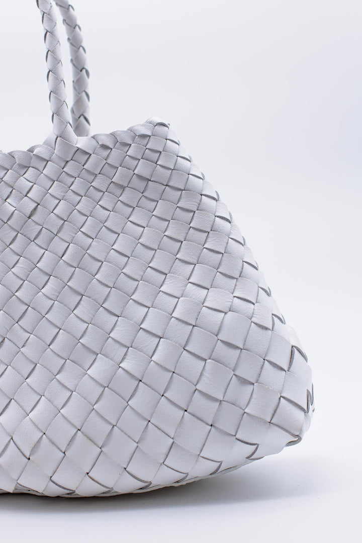 Dragon Diffusion woven leather bag handmade - Santa Croce Small White