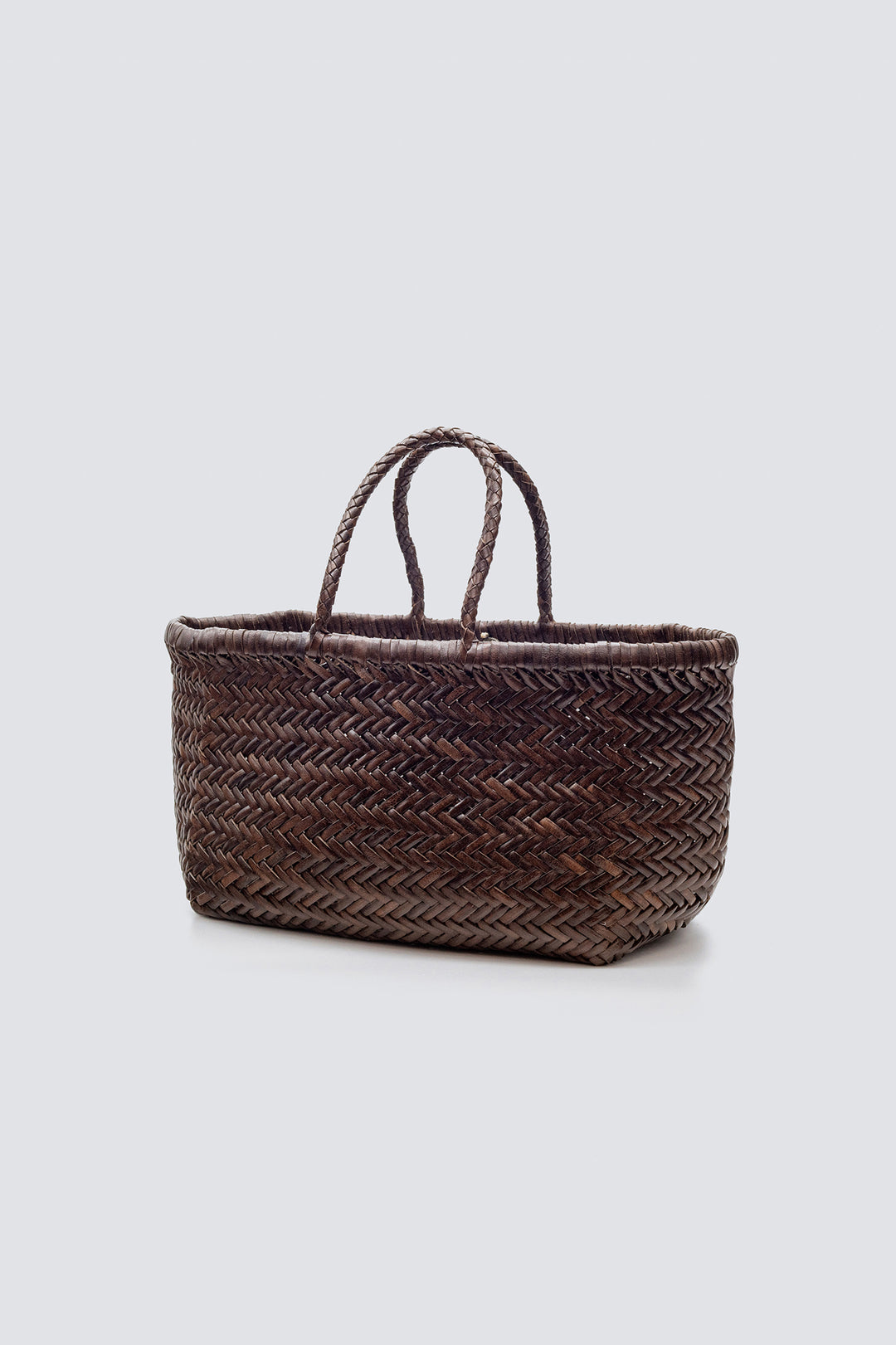 Brown Diagonal Triple Jump woven-leather tote bag, Dragon Diffusion