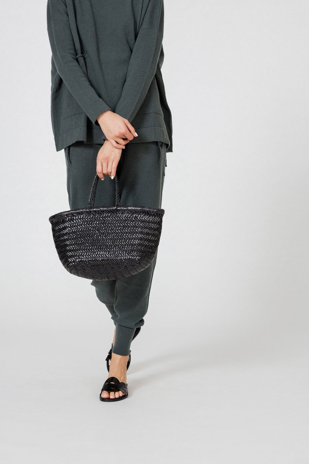 Dragon Diffusion woven leather bag handmade - Triple Jump Small Black