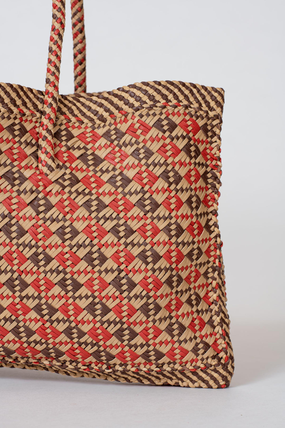 Dragon Diffusion woven leather bag handmade - Maori Kete Red