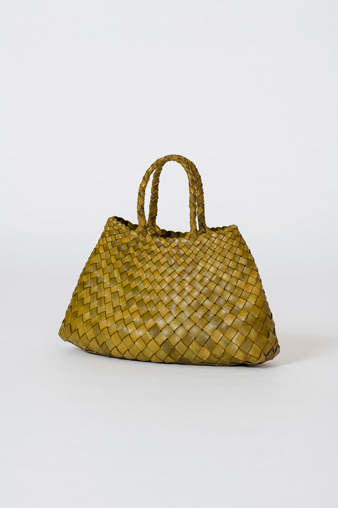 Dragon Diffusion woven leather bag handmade - Santa Croce Small Dark Green