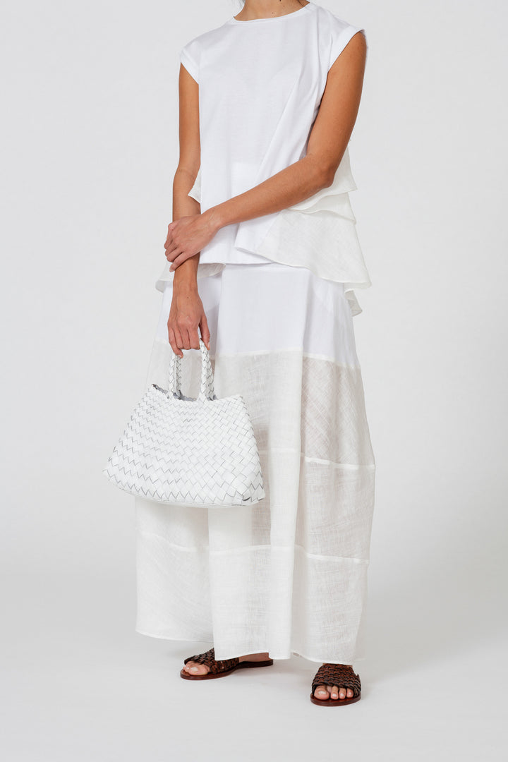 Dragon Diffusion woven leather bag handmade - Santa Croce Small White