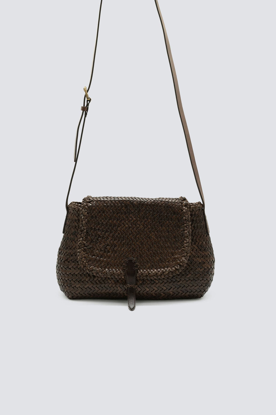 Dragon Diffusion woven leather bag handmade - City Bag Big Dark Brown