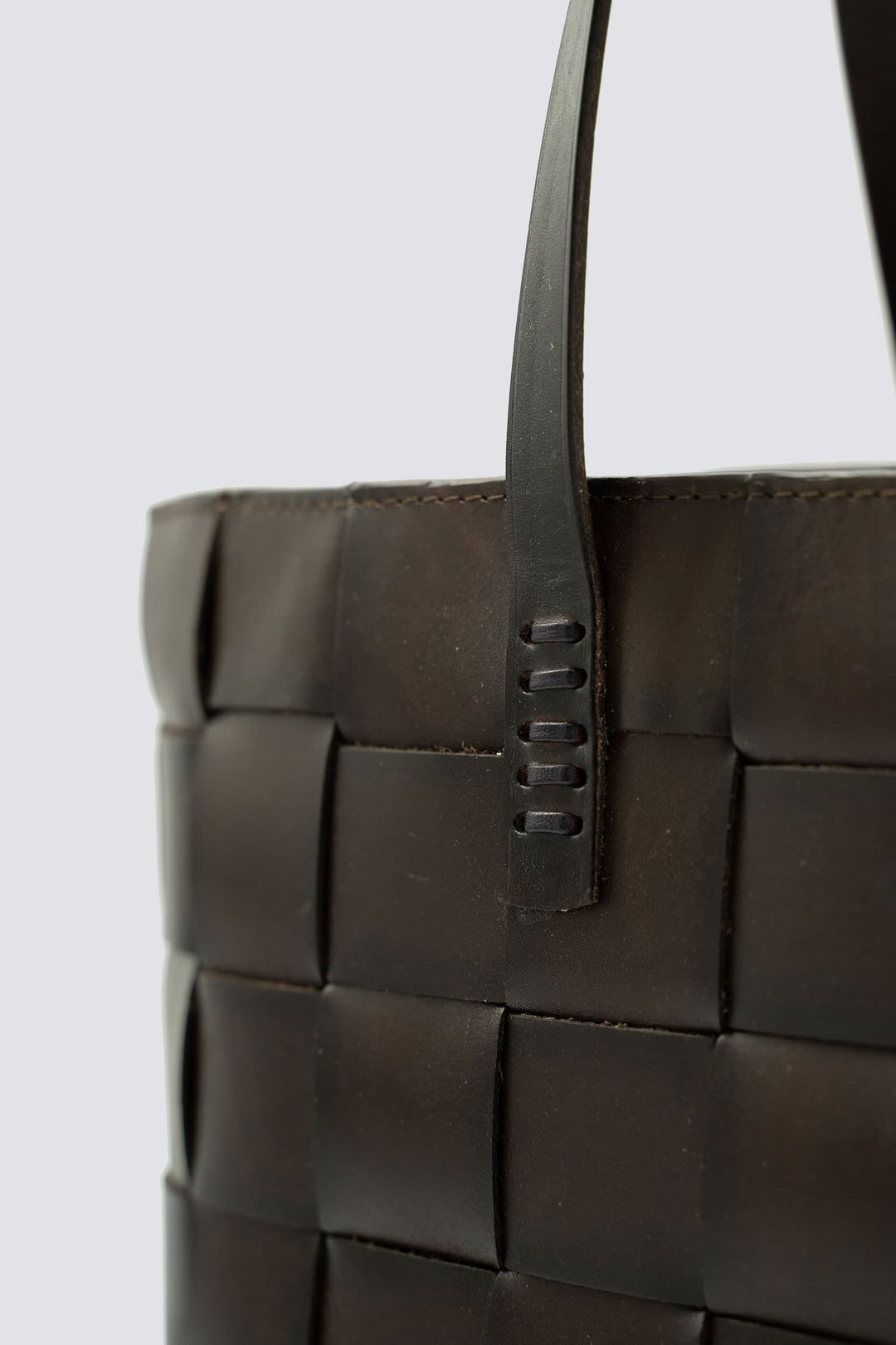 Dragon Diffusion woven leather bag handmade - Japan Tote Dark Brown