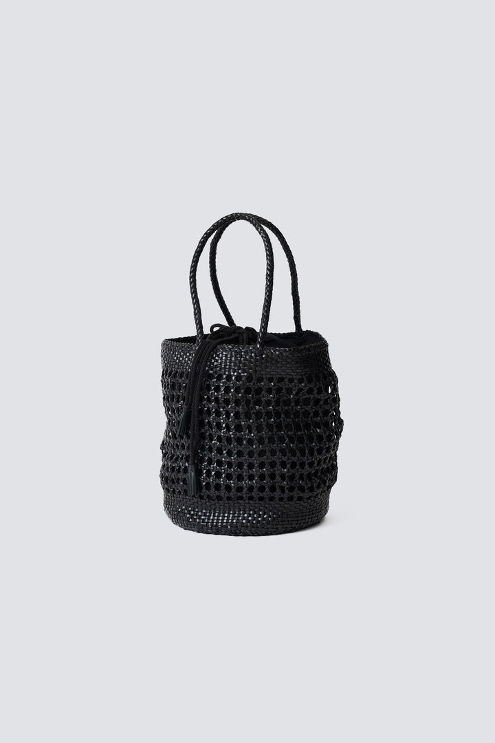 Dragon Diffusion woven leather bag handmade - Big Bucket XXL Black