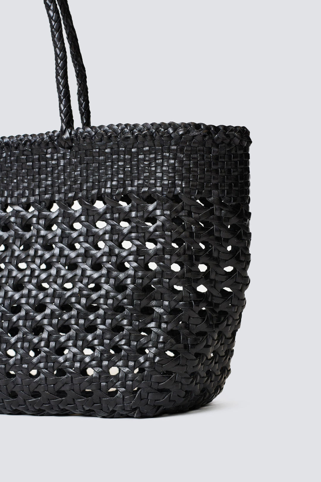 Dragon Diffusion woven leather bag handmade - Cannage Kanpur Black