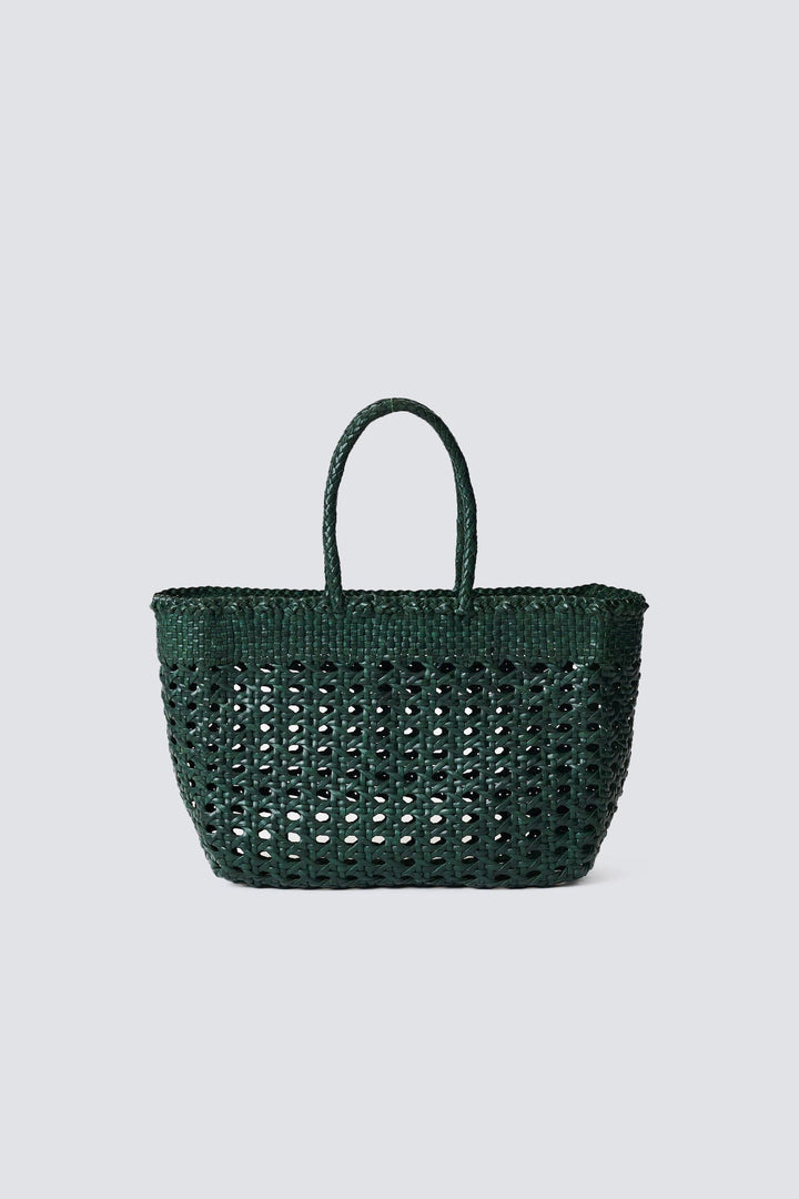 Dragon Diffusion woven leather bag handmade - Cannage Kanpur Forest Green