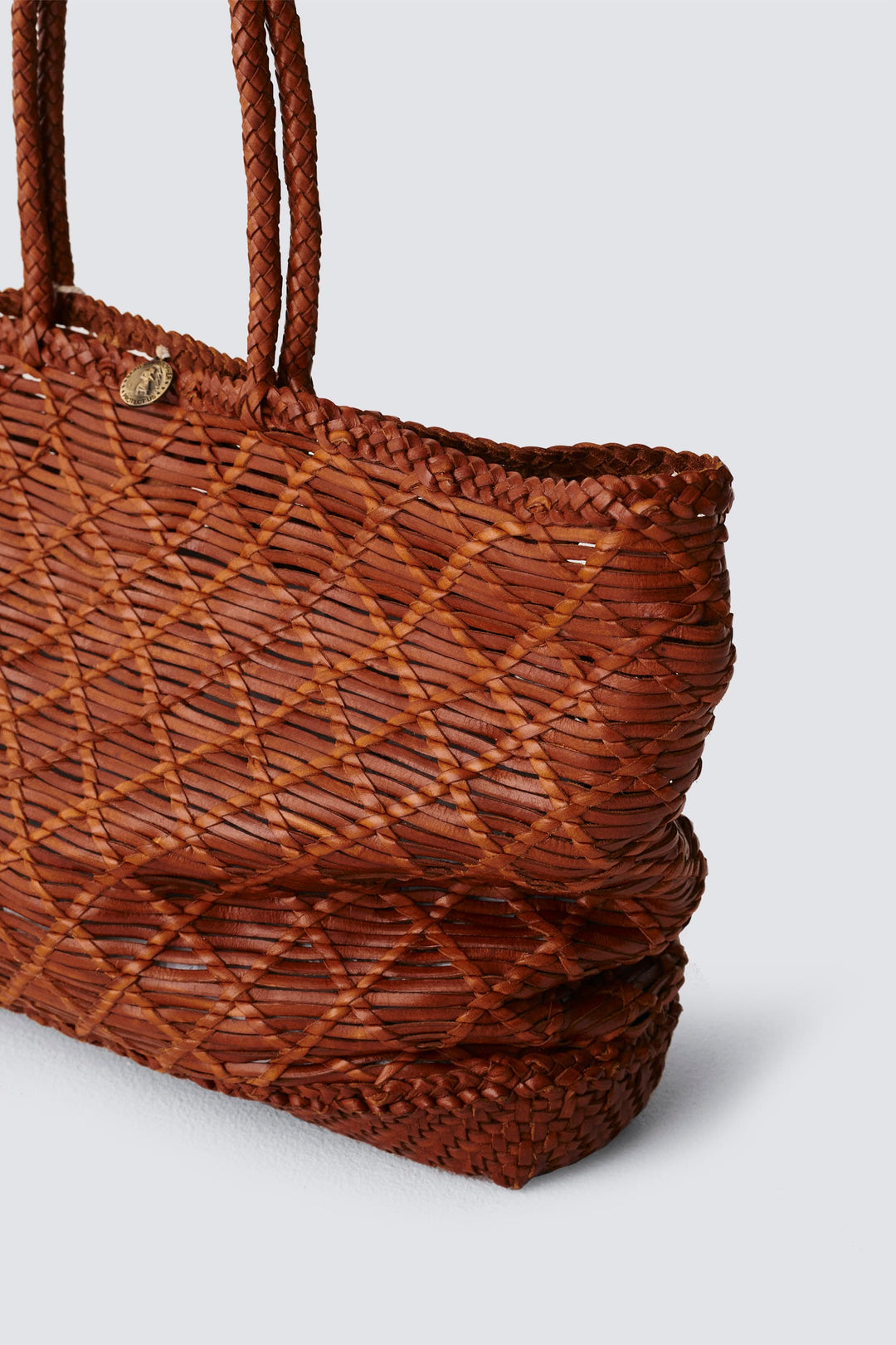 Dragon Diffusion woven leather bag handmade - EW Corso Tan