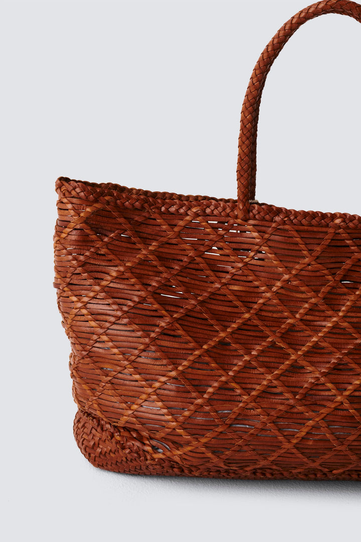 Dragon Diffusion woven leather bag handmade - EW Corso Tan