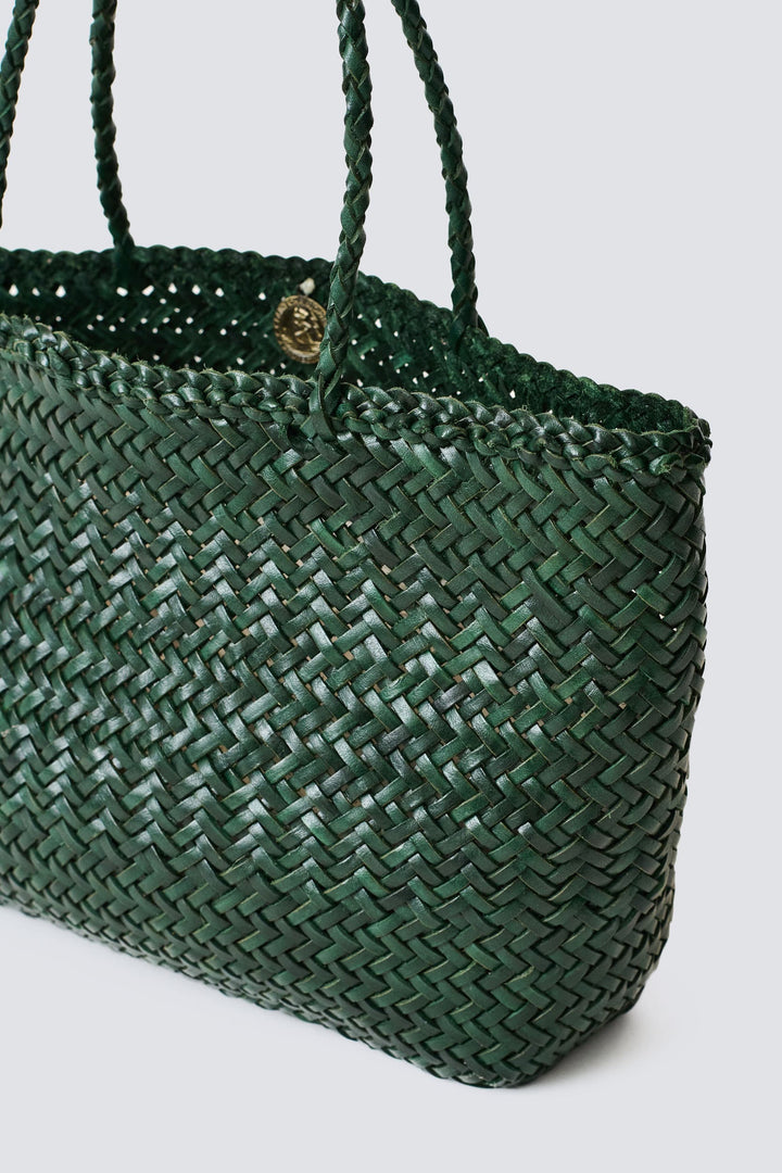 Dragon Diffusion woven leather bag handmade - Gora Kete Forest Green
