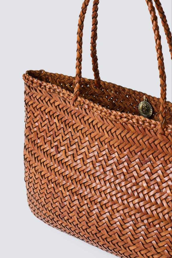 Dragon Diffusion woven leather bag handmade - Gora Kete Tan