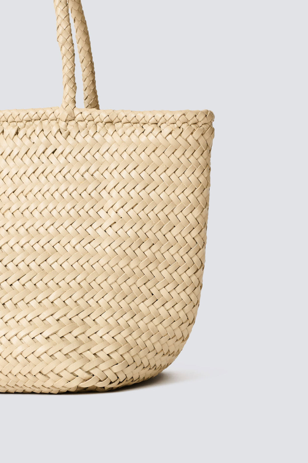 Dragon Diffusion woven leather bag handmade - Grace Basket Small Pearl