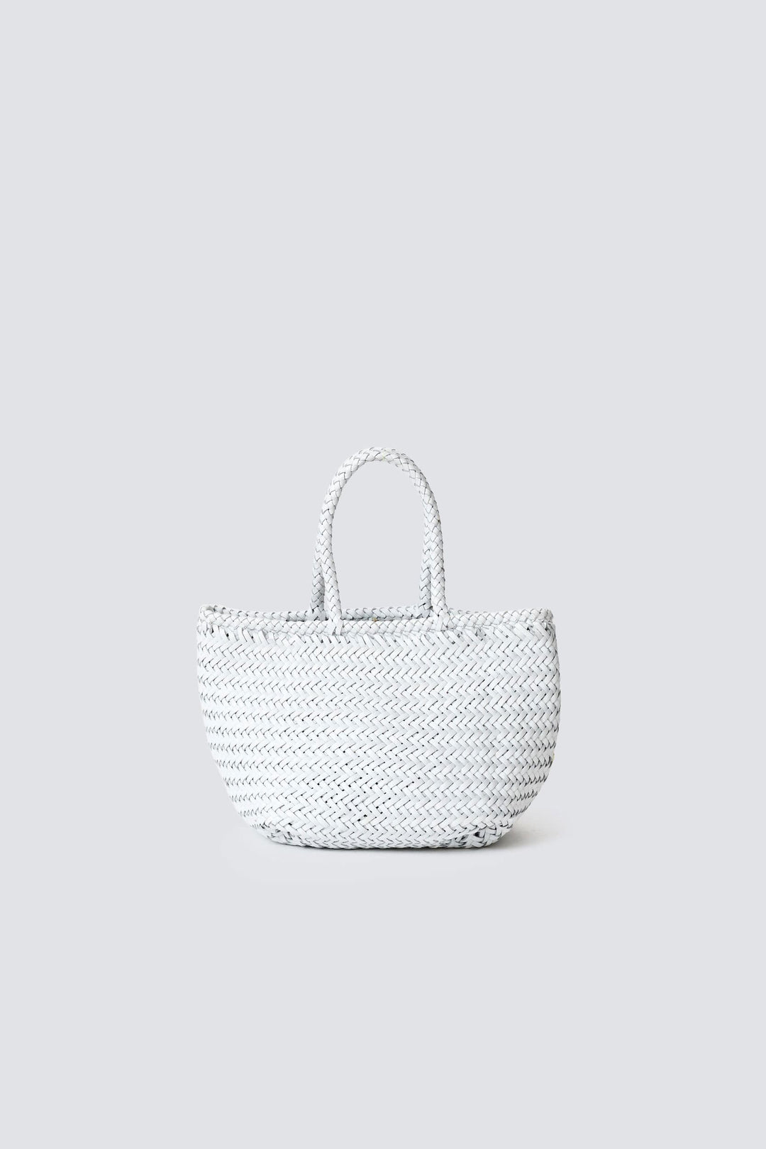 Dragon Diffusion woven leather bag handmade - Grace Basket Small White