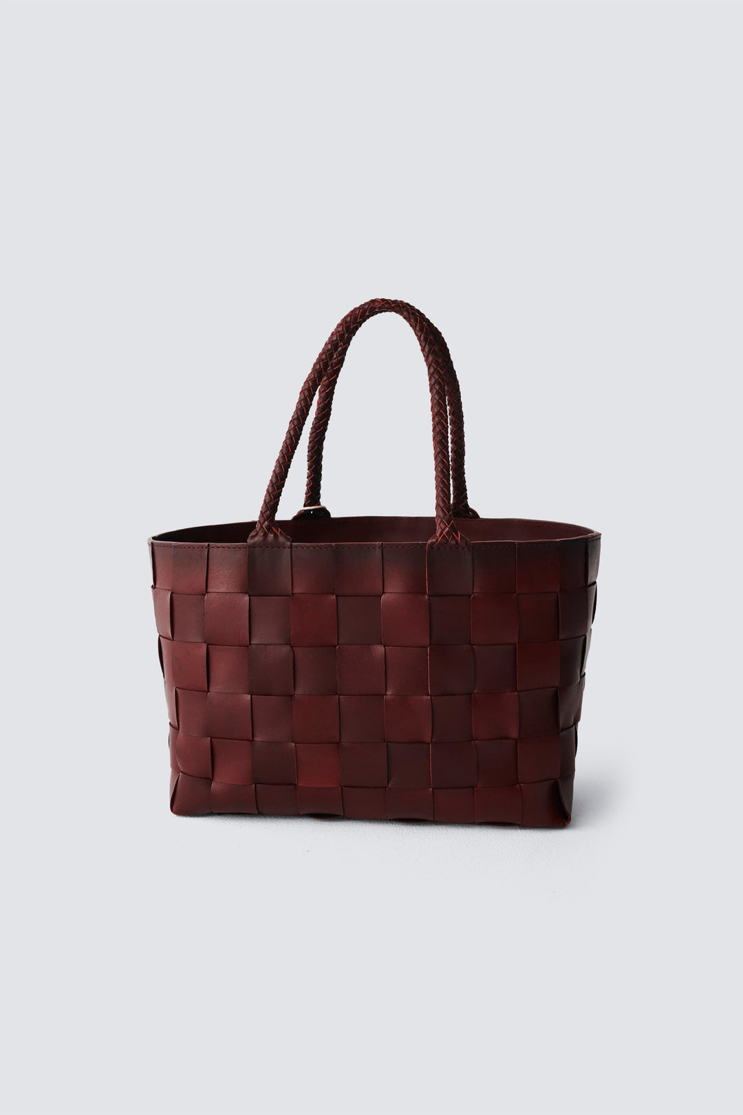 Dragon Diffusion woven leather bag handmade - Japan Tote w/ woven handles Bordo