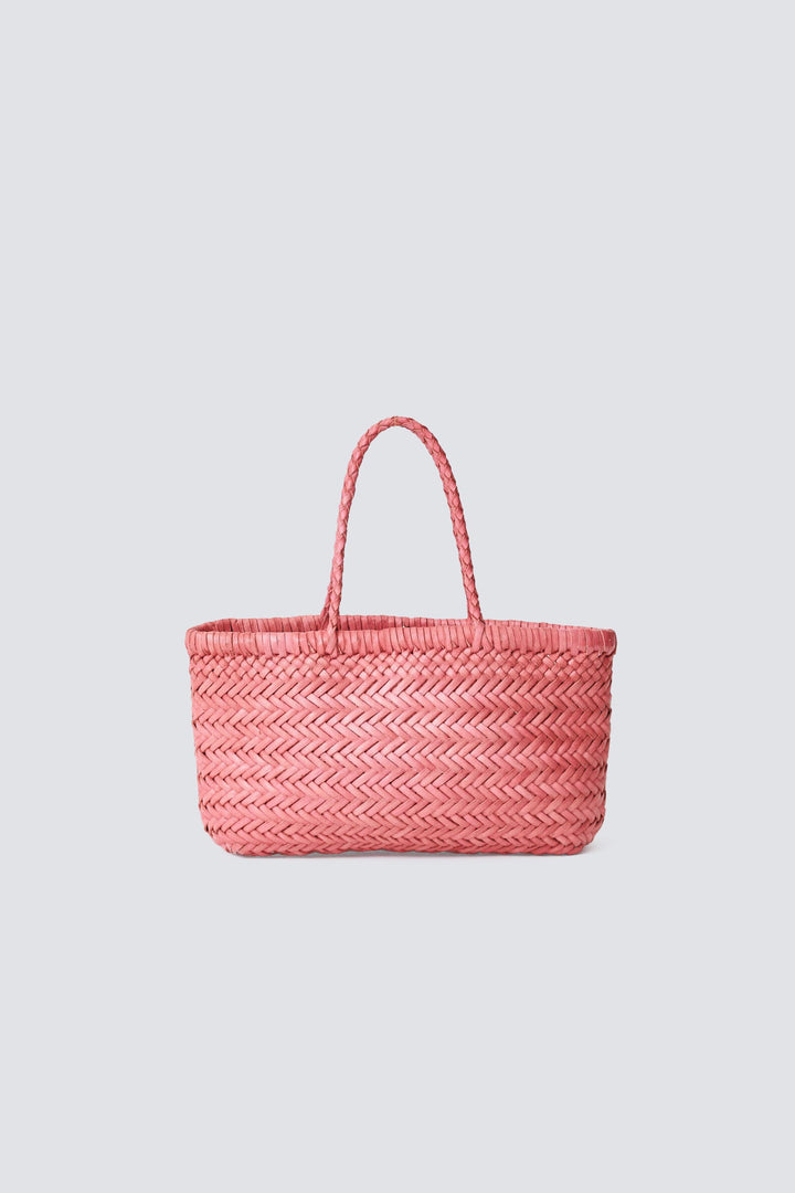 Dragon Diffusion woven leather bag handmade - Mini Flat Gora Pink