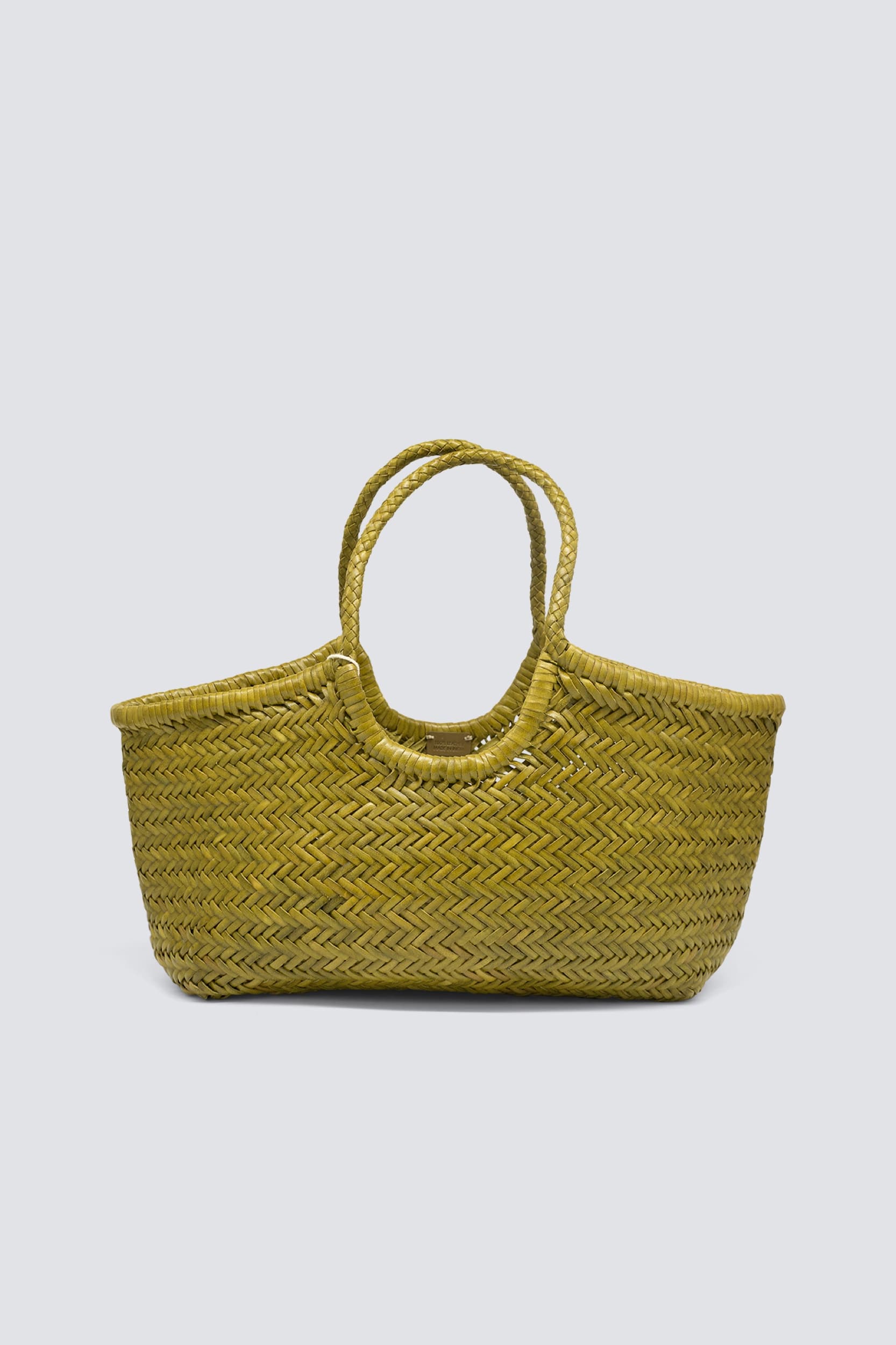 Dragon Diffusion - Nantucket Big Bamboo Green Woven Leather Bag