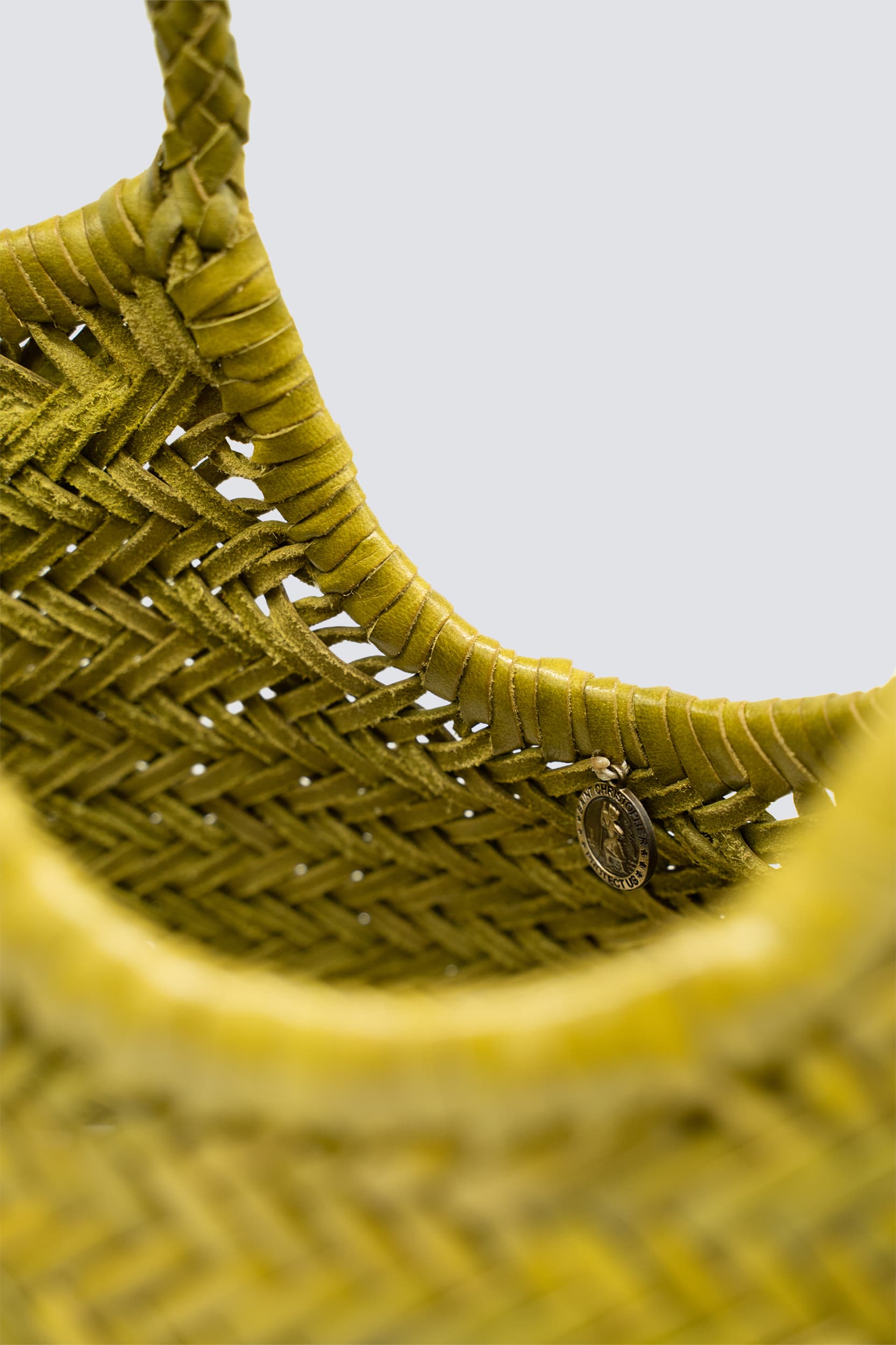 Dragon Diffusion - Nantucket Big Bamboo Green Woven Leather Bag