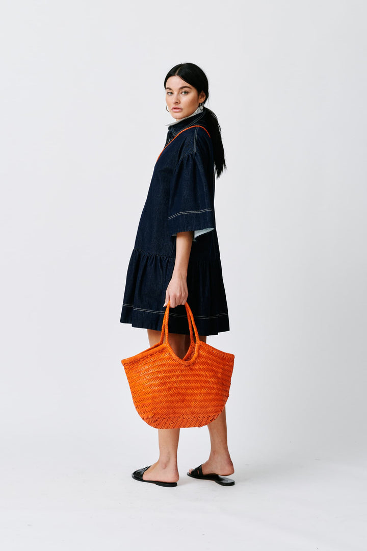 Dragon Diffusion woven leather bag handmade - Nantucket Orange