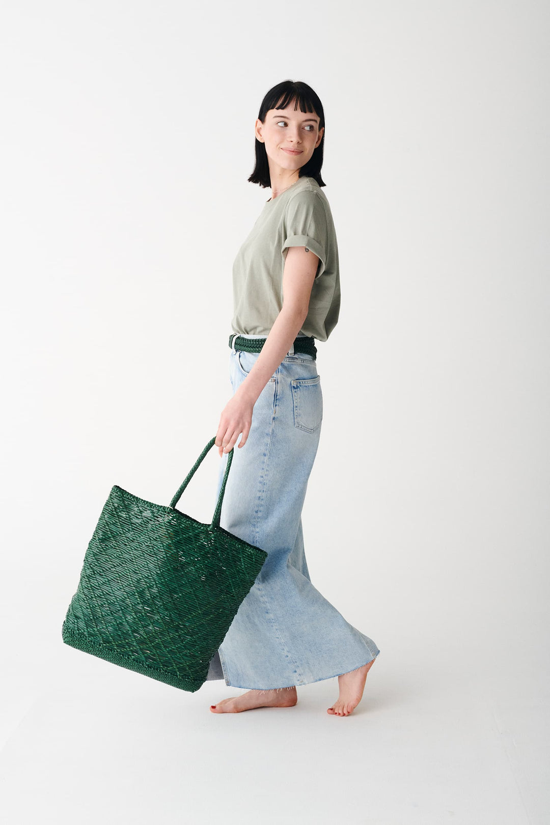 Dragon Diffusion, Bags, Dragon Diffusion Large Nantucket Leather Tote In  Forest Green
