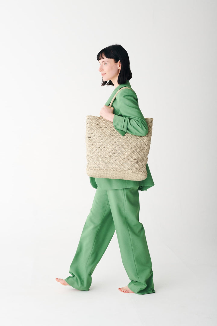 Dragon Diffusion woven leather bag handmade - NS Corso Pearl