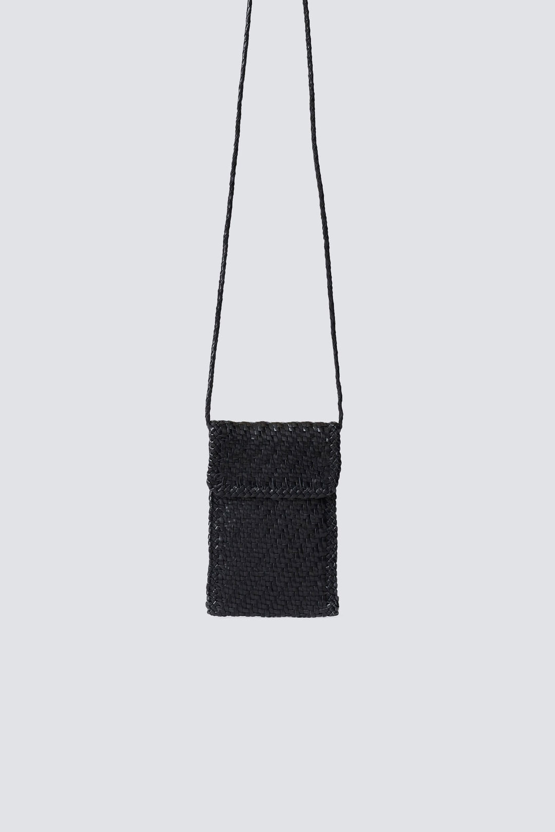 Dragon Diffusion woven leather bag handmade - Phone Crossbody Black