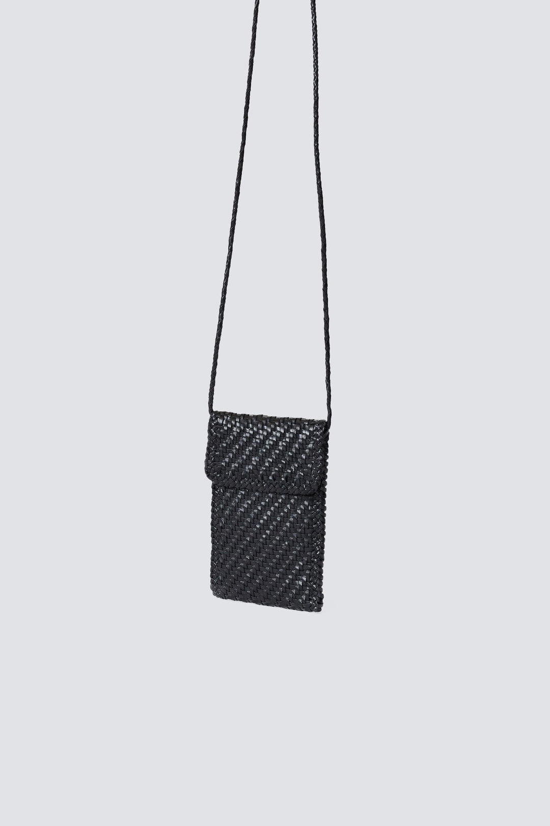 Dragon Diffusion woven leather bag handmade - Phone Crossbody Black