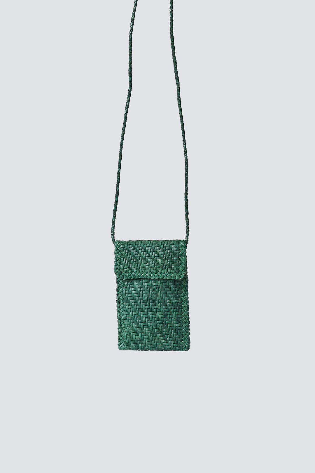 Dragon Diffusion woven leather bag handmade - Phone Crossbody Forest Green