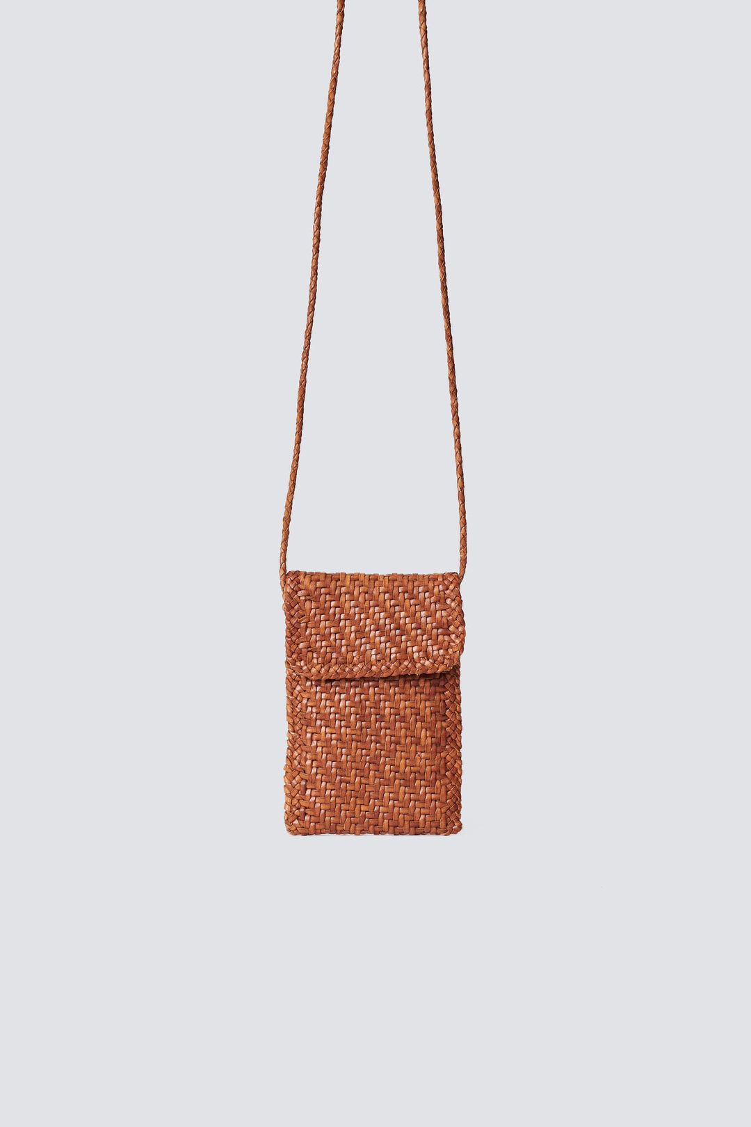 Dragon Diffusion woven leather bag handmade - Phone Crossbody Tan