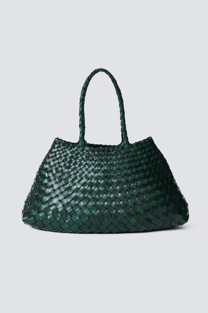 Dragon Diffusion woven leather bag handmade - Santa Croce Forest Green