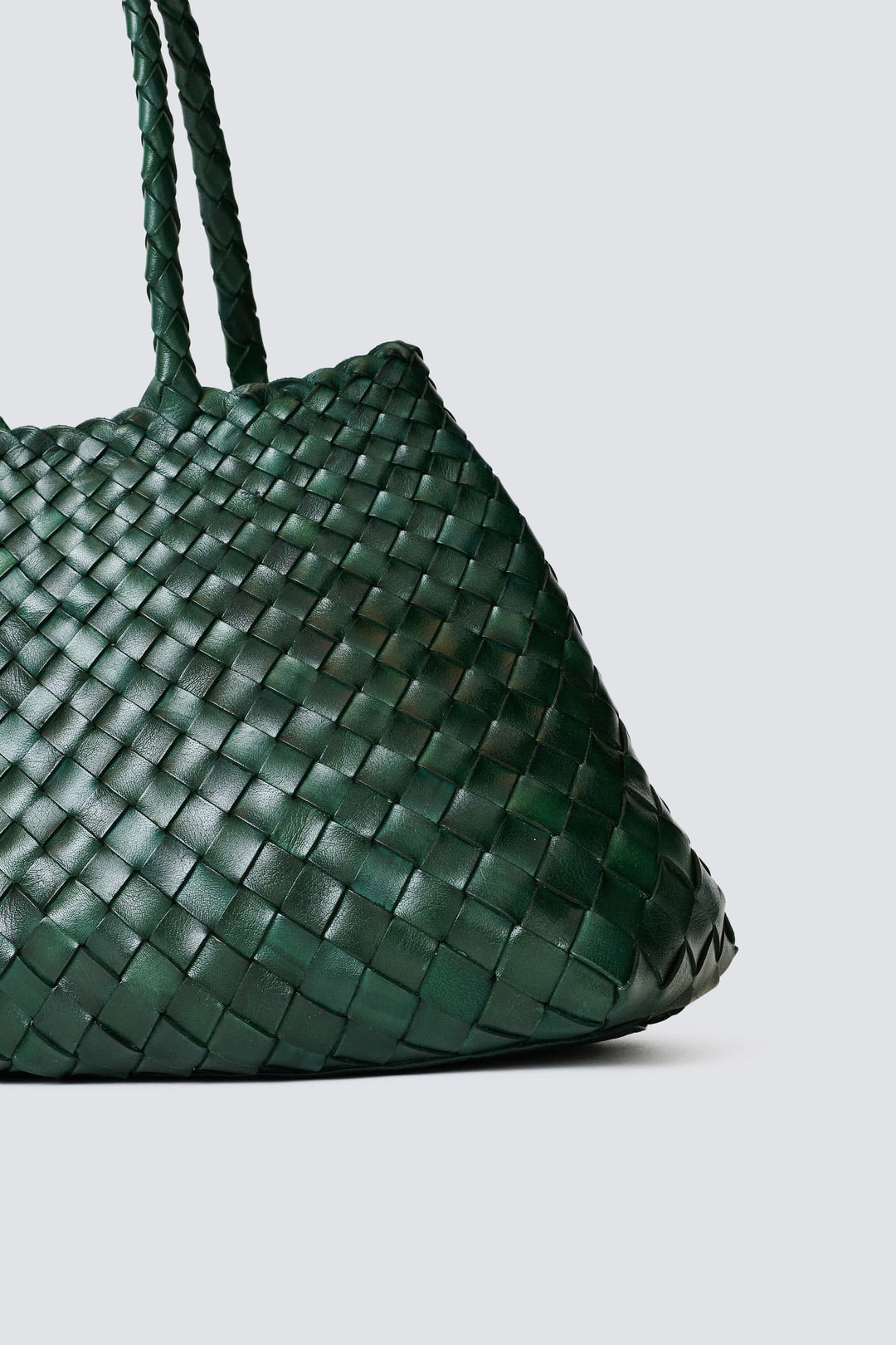 Dragon Diffusion woven leather bag handmade - Santa Croce Forest Green