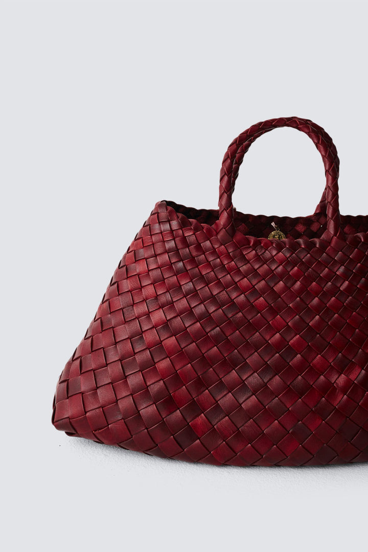 Dragon Diffusion Woven Leather Bag - Santa Croce Small Bordo