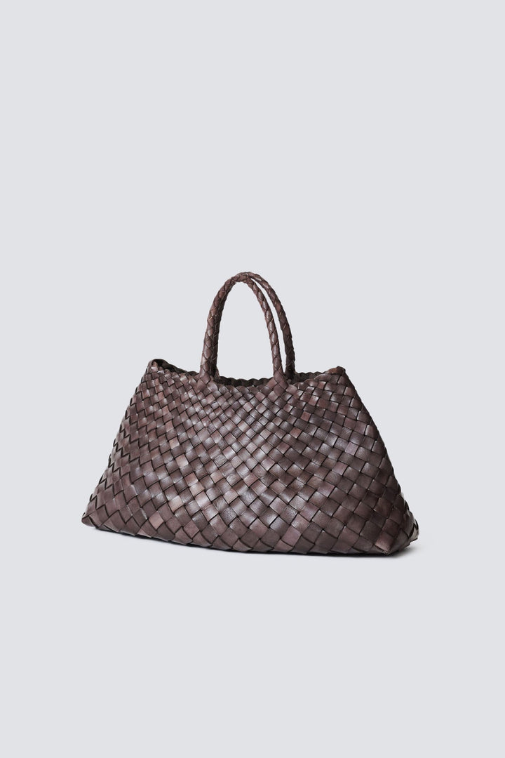 Dragon Diffusion woven leather bag handmade - Santa Croce Small Grey