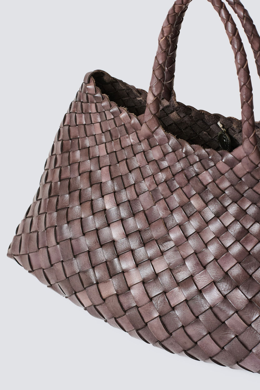 Dragon Diffusion woven leather bag handmade - Santa Croce Small Grey